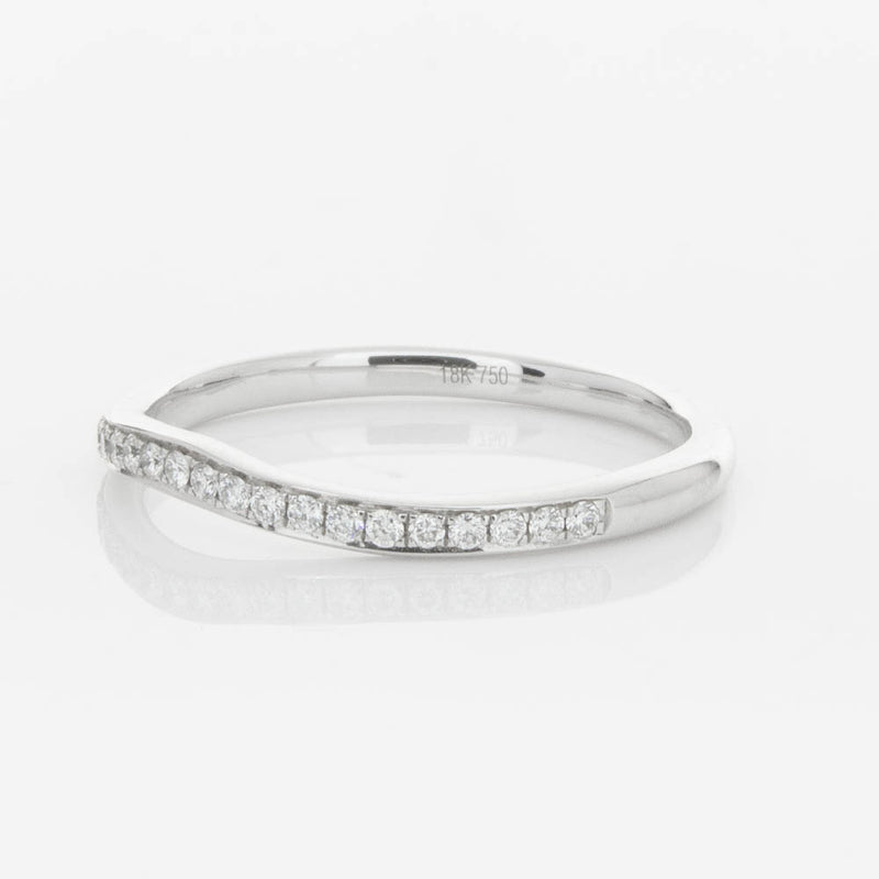 18ct White Gold .15ct Diamond Grace Band-Ring-Walker & Hall