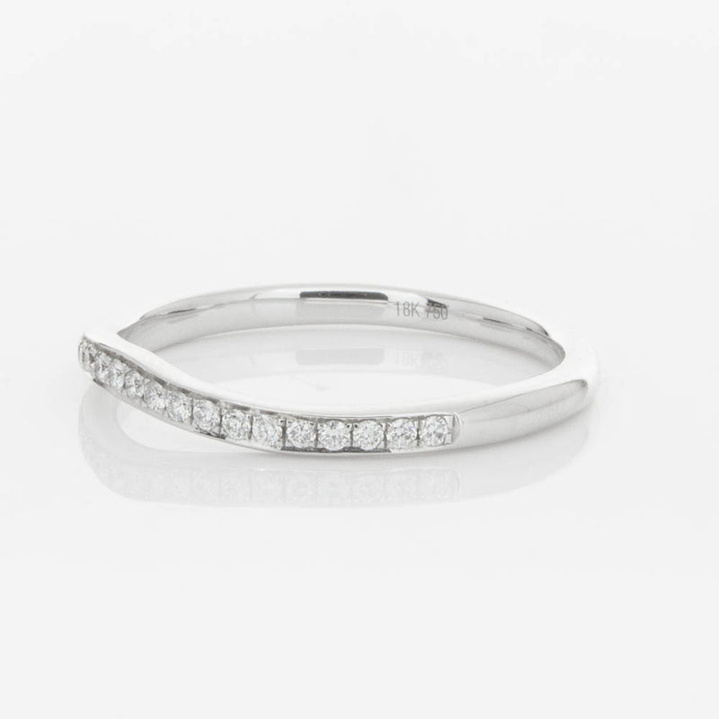 18ct White Gold .15ct Diamond Grace Band-Ring-Walker & Hall