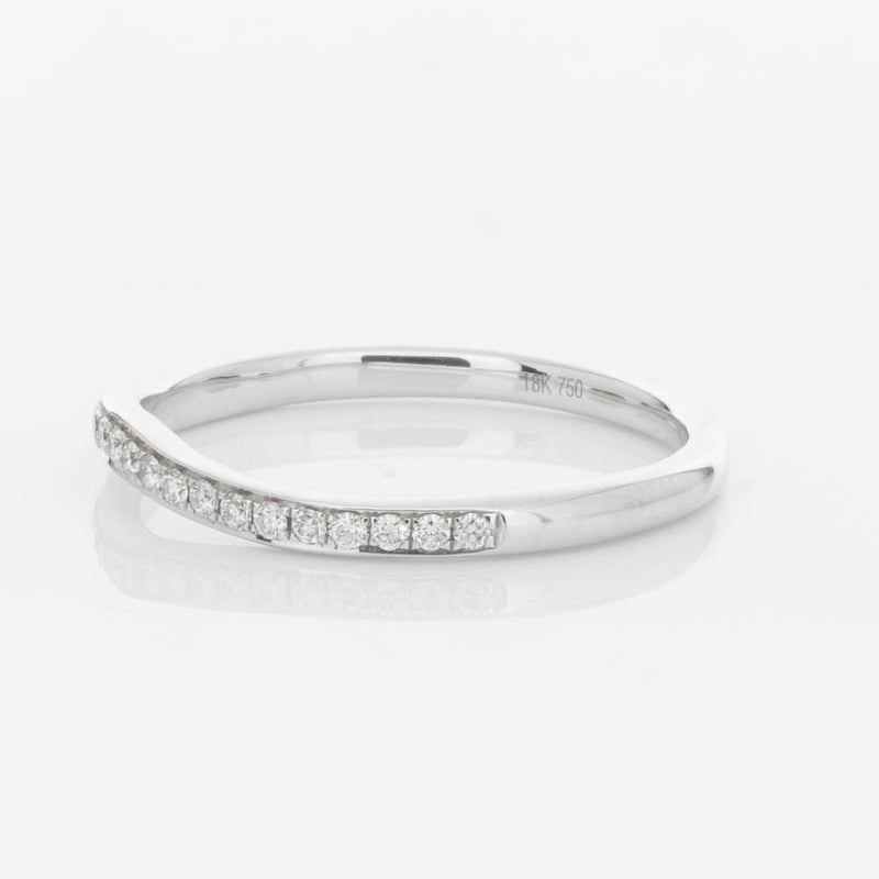 18ct White Gold .15ct Diamond Grace Band-Ring-Walker & Hall