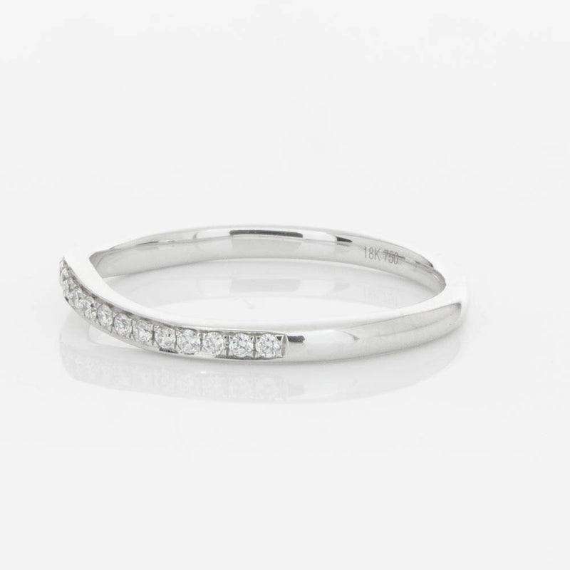 18ct White Gold .15ct Diamond Grace Band-Ring-Walker & Hall