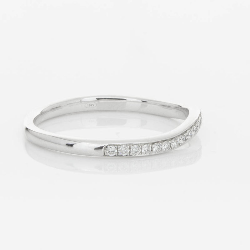 18ct White Gold .15ct Diamond Grace Band-Ring-Walker & Hall