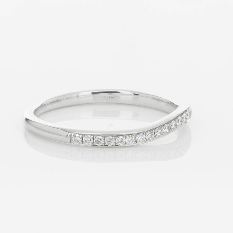 18ct White Gold .15ct Diamond Grace Band-Ring-Walker & Hall