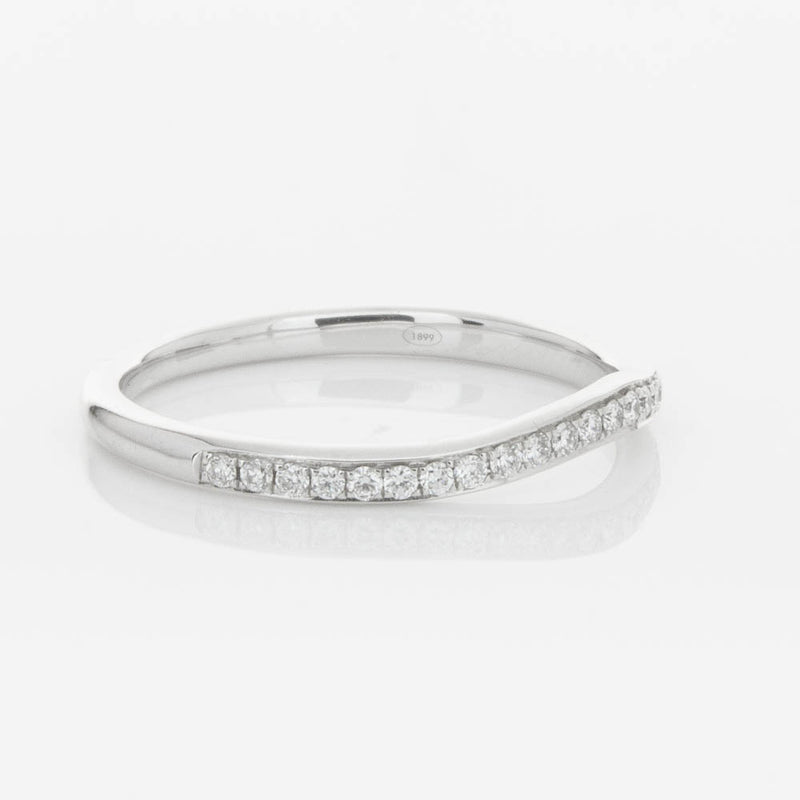 18ct White Gold .15ct Diamond Grace Band-Ring-Walker & Hall