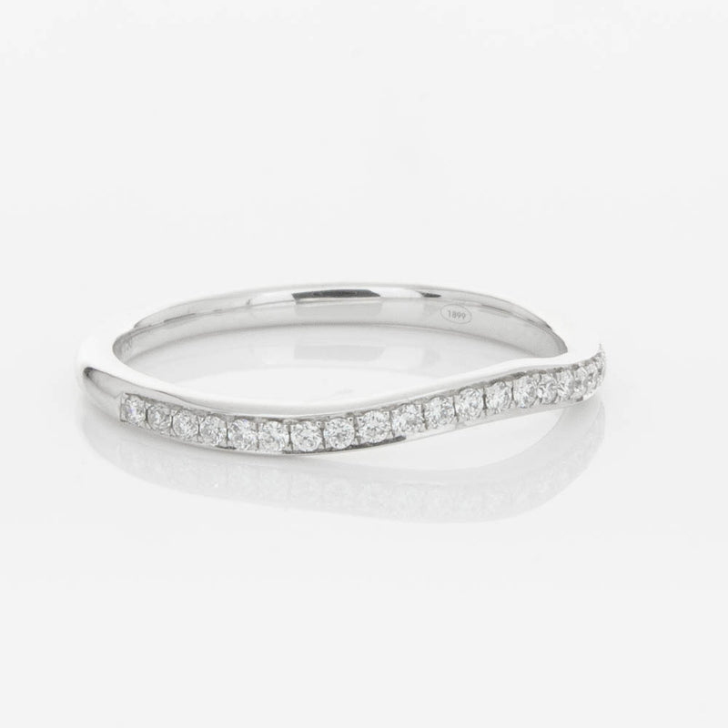 18ct White Gold .15ct Diamond Grace Band-Ring-Walker & Hall