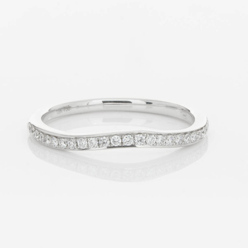 18ct White Gold .15ct Diamond Grace Band-Ring-Walker & Hall