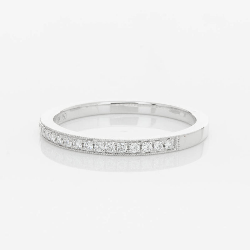 18ct White Gold .12ct Diamond Aurora Band-Ring-Walker & Hall