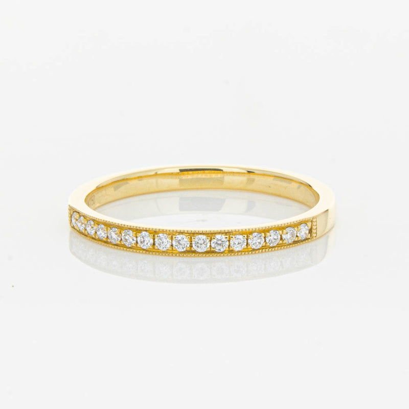 18ct Yellow Gold .12ct Diamond Aurora Band-Ring-Walker & Hall