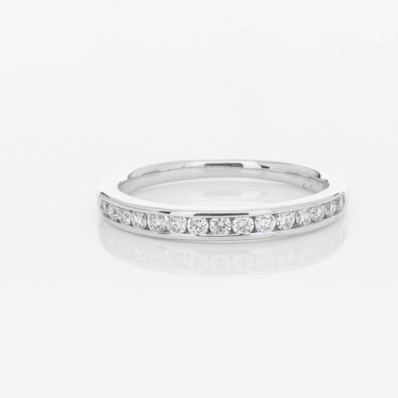 18ct White Gold Diamond Channel Set Band-Ring-Walker & Hall