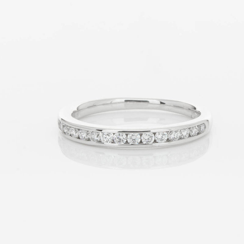 18ct White Gold Diamond Channel Set Band-Ring-Walker & Hall