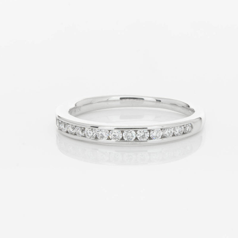 18ct White Gold Diamond Channel Set Band-Ring-Walker & Hall