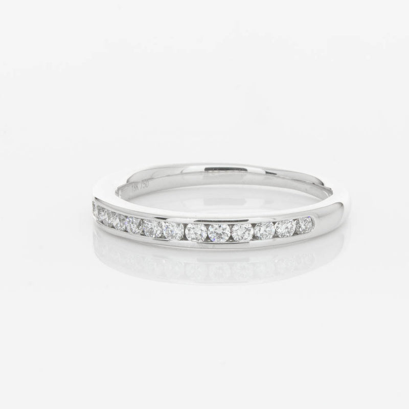 18ct White Gold Diamond Channel Set Band-Ring-Walker & Hall