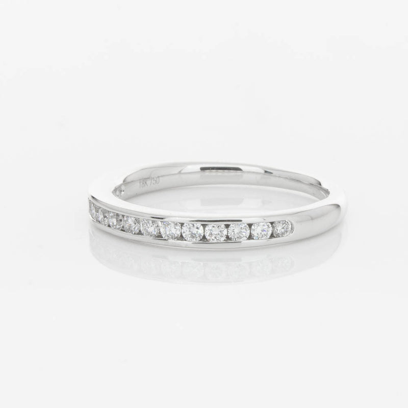 18ct White Gold Diamond Channel Set Band-Ring-Walker & Hall
