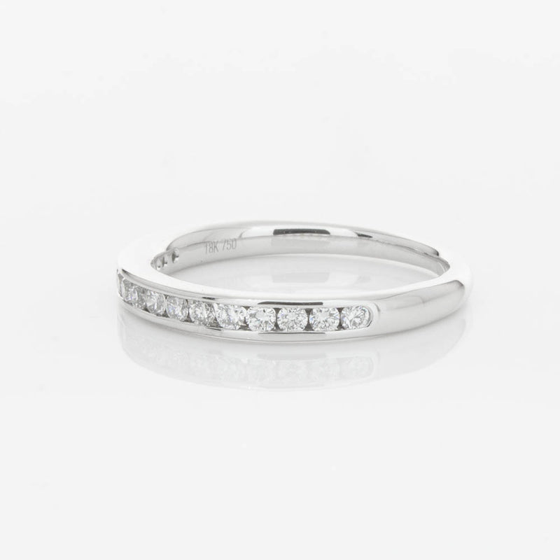 18ct White Gold Diamond Channel Set Band-Ring-Walker & Hall