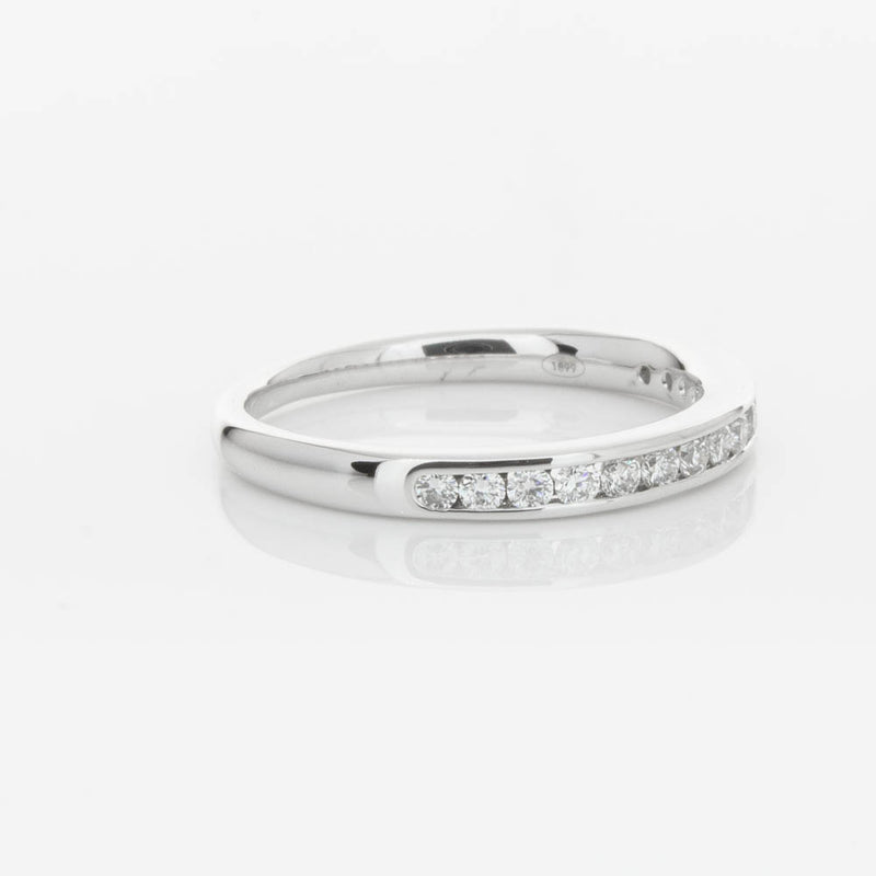 18ct White Gold Diamond Channel Set Band-Ring-Walker & Hall