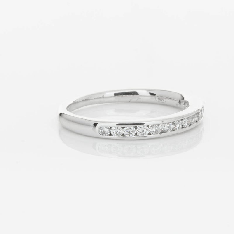 18ct White Gold Diamond Channel Set Band-Ring-Walker & Hall