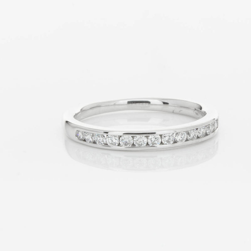 18ct White Gold Diamond Channel Set Band-Ring-Walker & Hall