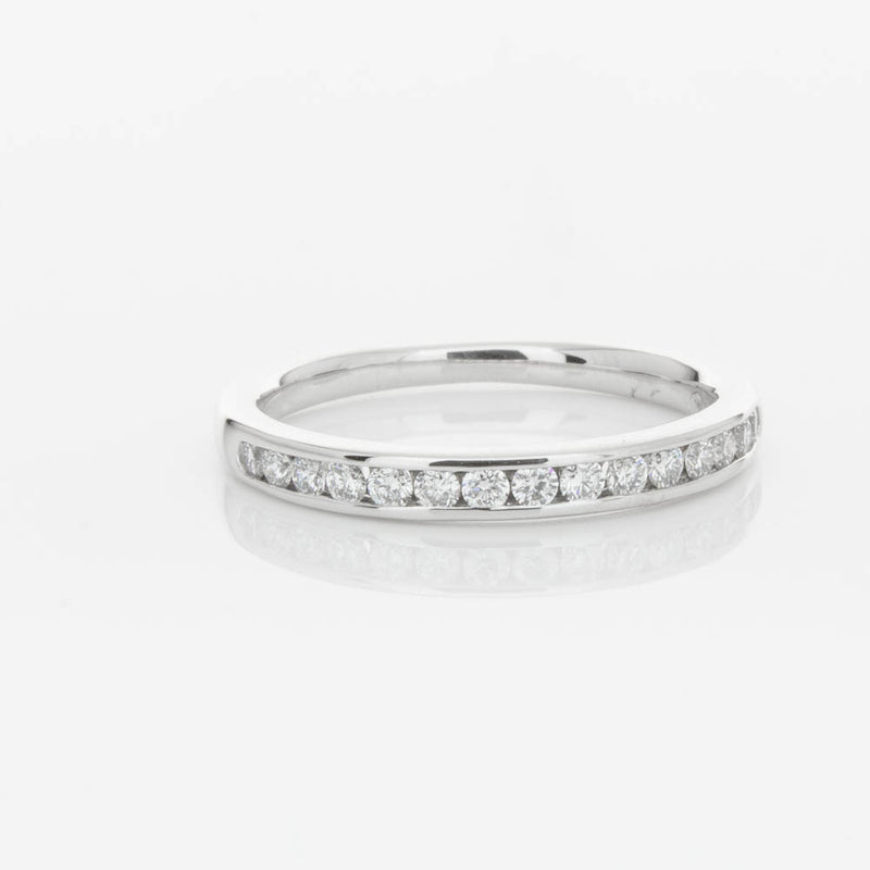 18ct White Gold Diamond Channel Set Band-Ring-Walker & Hall