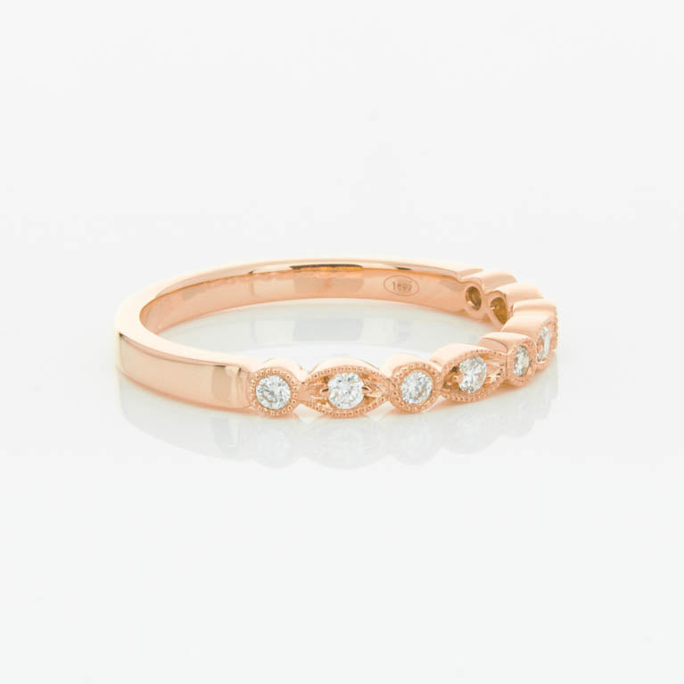 18ct Rose Gold Diamond Aura Ring-Ring-Walker & Hall