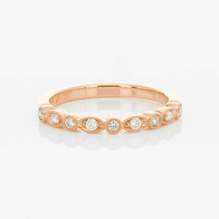 18ct Rose Gold Diamond Aura Ring-Ring-Walker & Hall