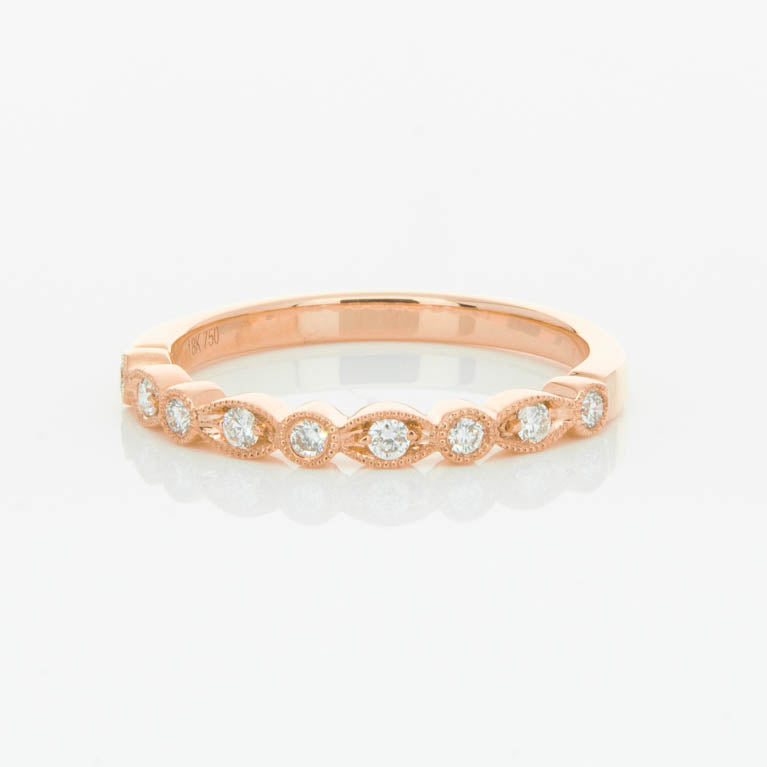 18ct Rose Gold Diamond Aura Ring-Ring-Walker & Hall