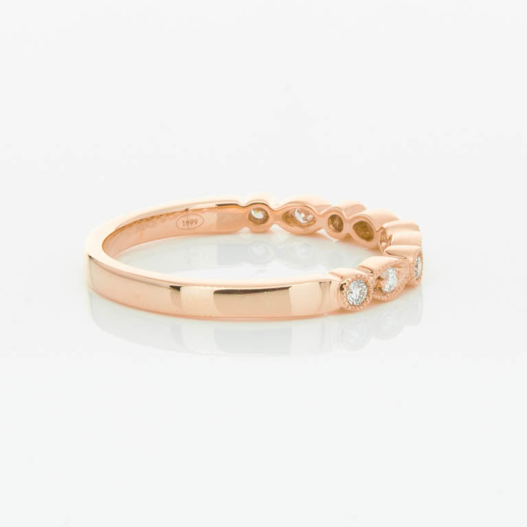 18ct Rose Gold Diamond Aura Ring-Ring-Walker & Hall