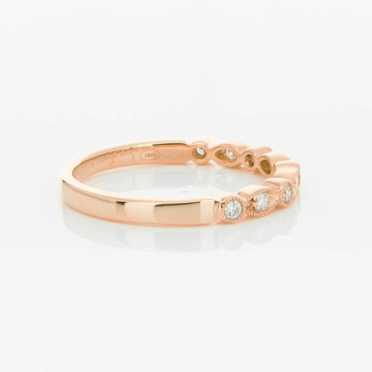 18ct Rose Gold Diamond Aura Ring-Ring-Walker & Hall