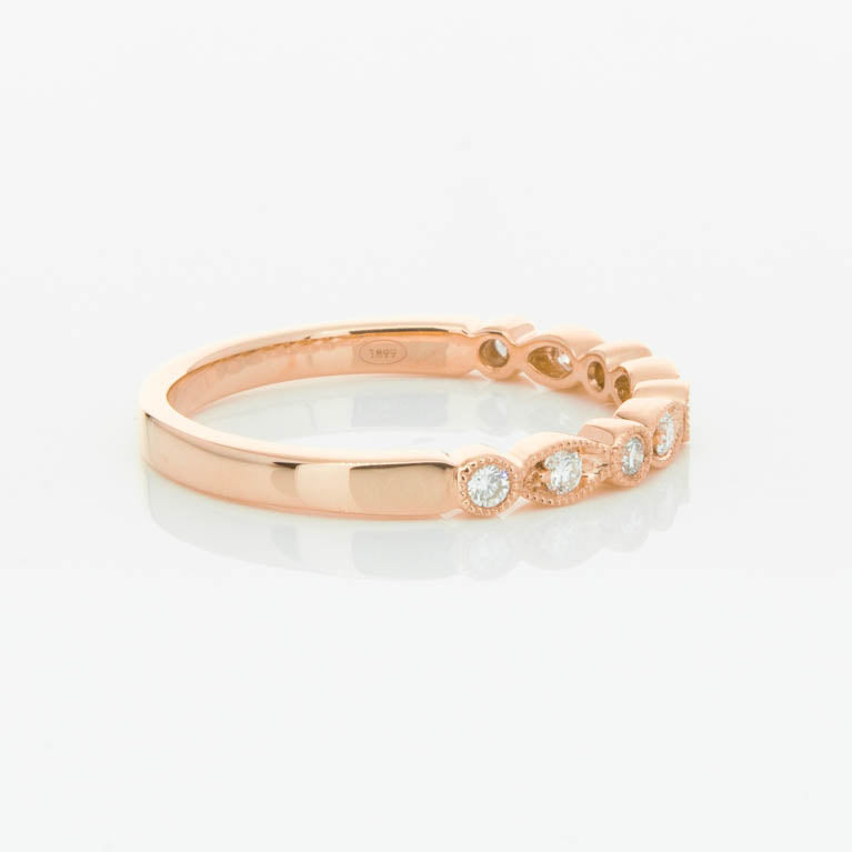 18ct Rose Gold Diamond Aura Ring-Ring-Walker & Hall