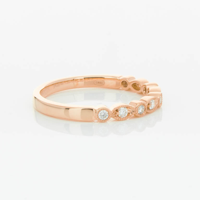 18ct Rose Gold Diamond Aura Ring-Ring-Walker & Hall