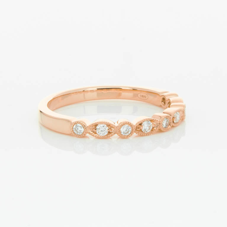 18ct Rose Gold Diamond Aura Ring-Ring-Walker & Hall