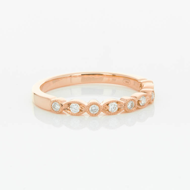 18ct Rose Gold Diamond Aura Ring-Ring-Walker & Hall
