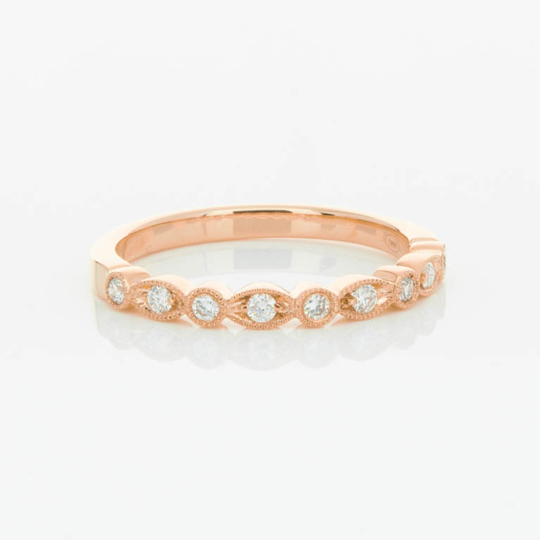 18ct Rose Gold Diamond Aura Ring-Ring-Walker & Hall