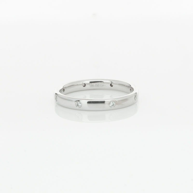 18ct White Gold .08ct Diamond Lucky Band-Ring-Walker & Hall