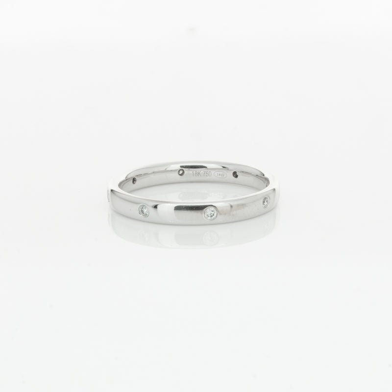 18ct White Gold .08ct Diamond Lucky Band-Ring-Walker & Hall