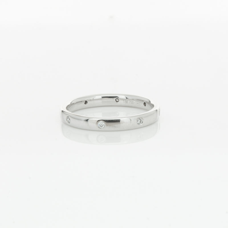 18ct White Gold .08ct Diamond Lucky Band-Ring-Walker & Hall