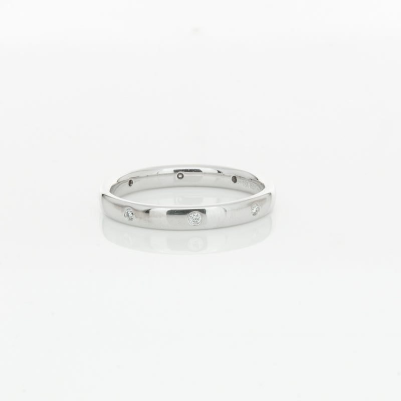 18ct White Gold .08ct Diamond Lucky Band-Ring-Walker & Hall