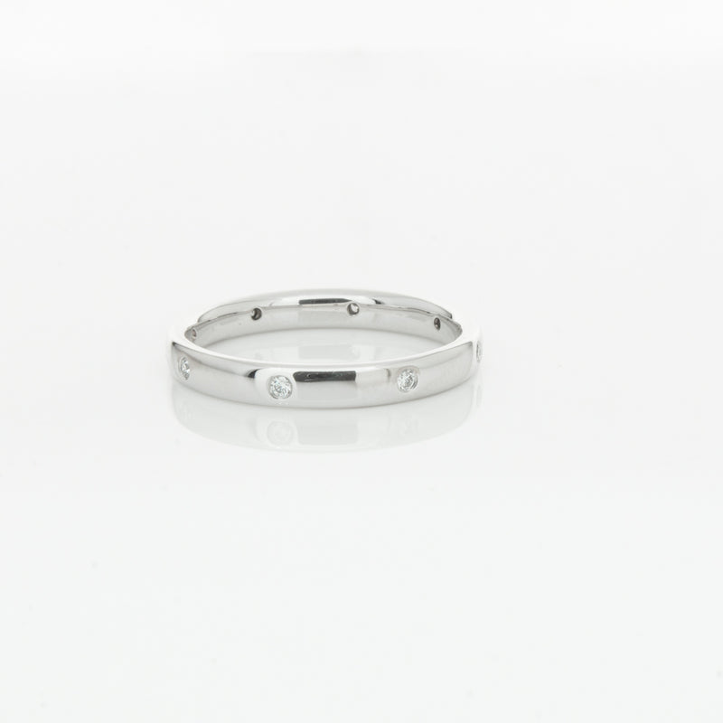 18ct White Gold .08ct Diamond Lucky Band-Ring-Walker & Hall