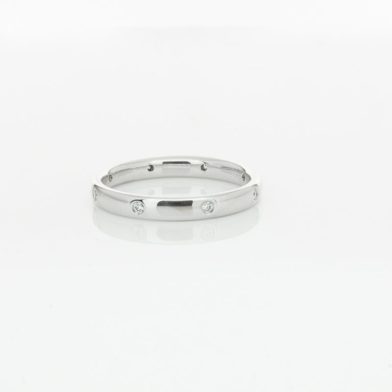 18ct White Gold .08ct Diamond Lucky Band-Ring-Walker & Hall