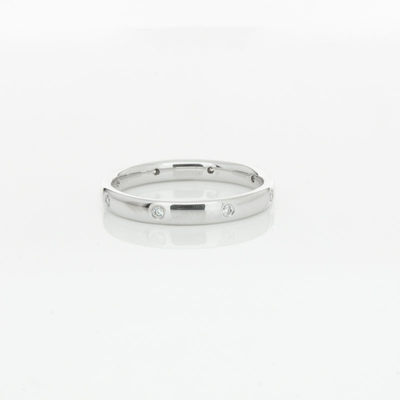 18ct White Gold .08ct Diamond Lucky Band-Ring-Walker & Hall