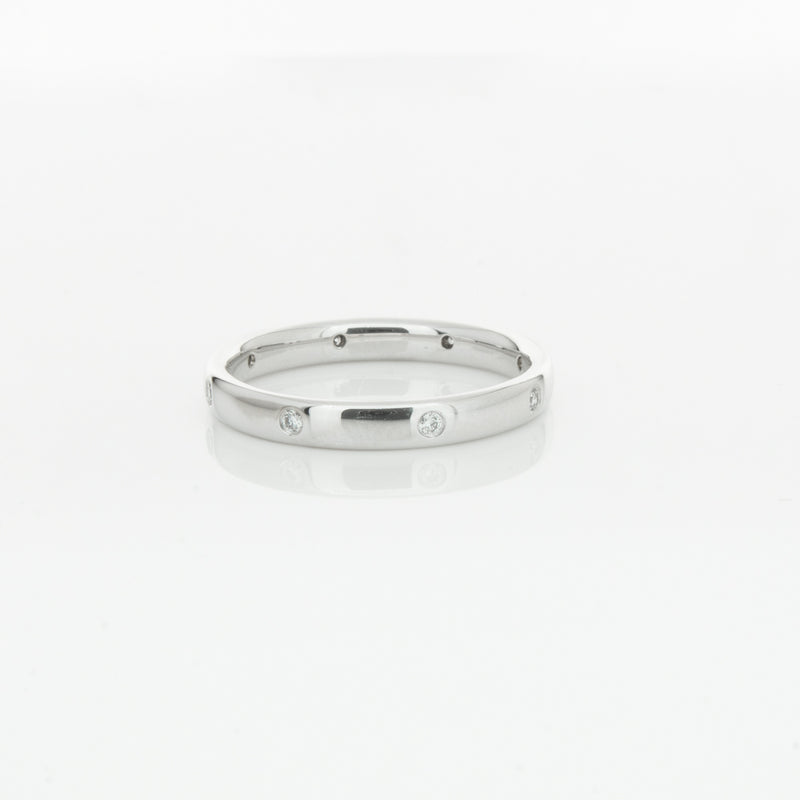 18ct White Gold .08ct Diamond Lucky Band-Ring-Walker & Hall