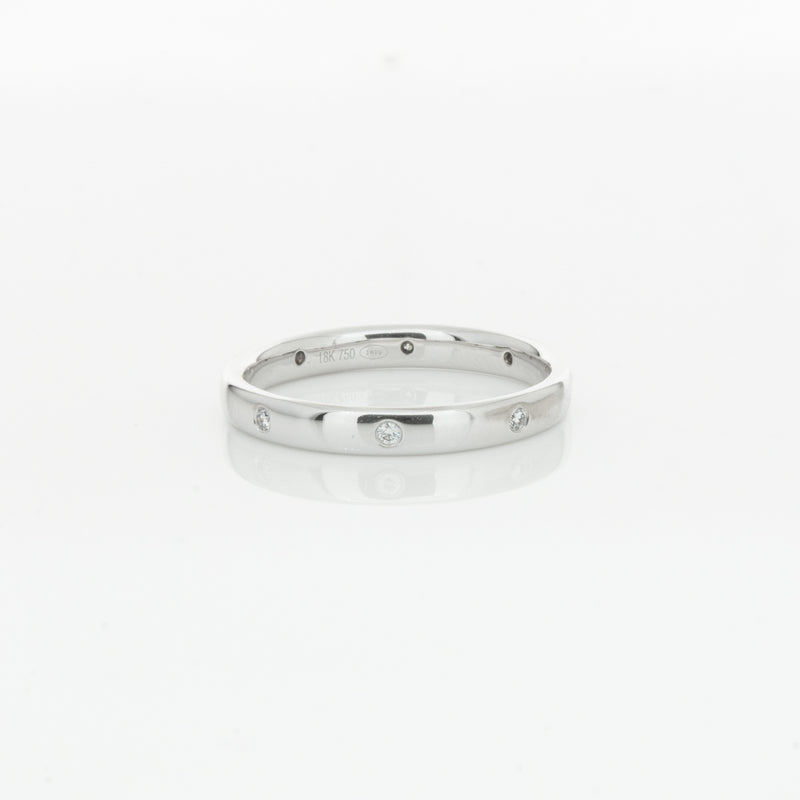 18ct White Gold .08ct Diamond Lucky Band-Ring-Walker & Hall