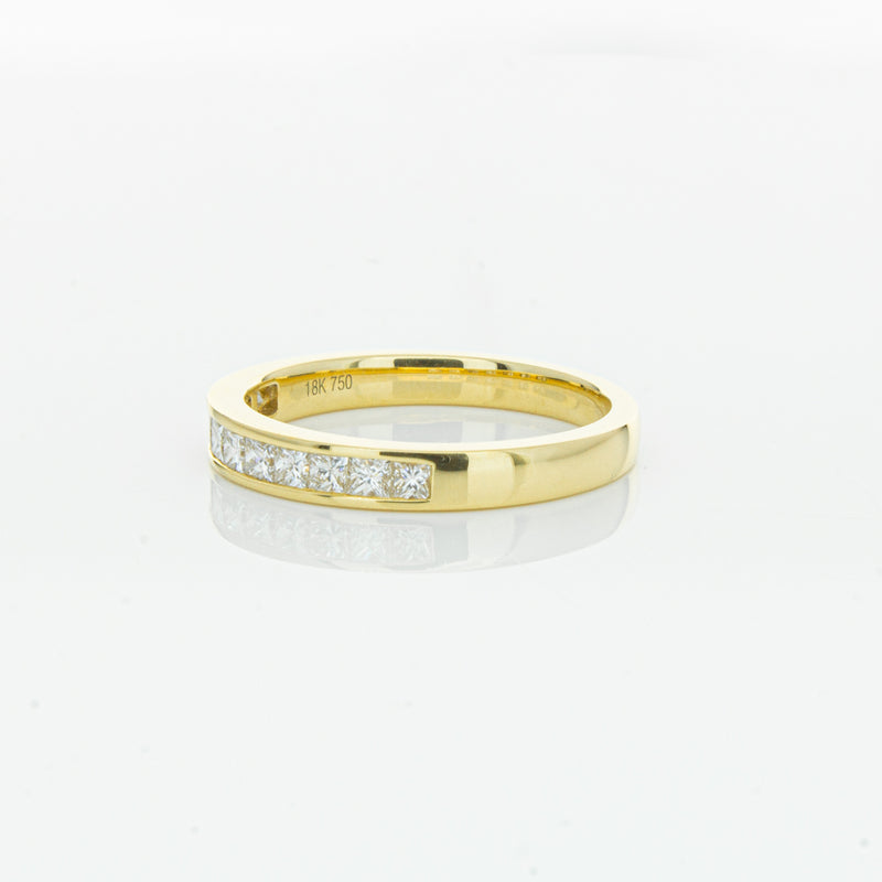 18ct Yellow Gold .50ct Princess Cut Diamond Band-Ring-Walker & Hall