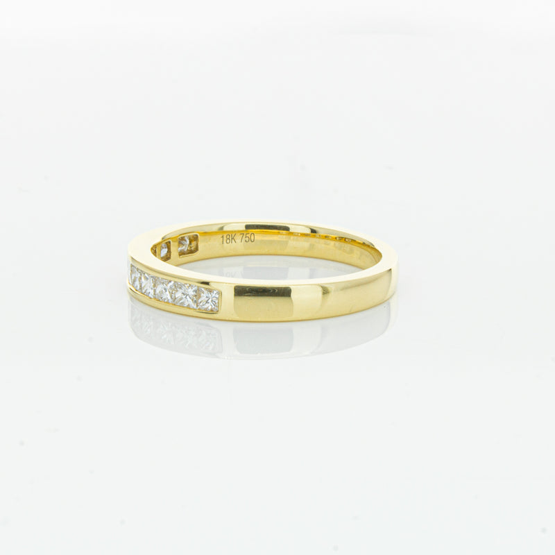 18ct Yellow Gold .50ct Princess Cut Diamond Band-Ring-Walker & Hall