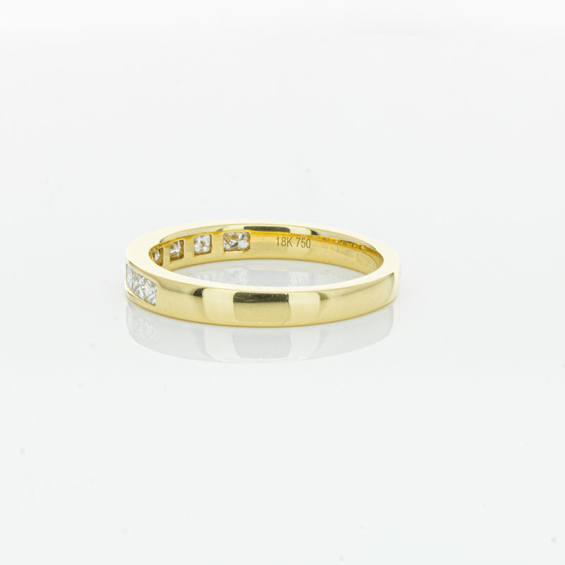 18ct Yellow Gold .50ct Princess Cut Diamond Band-Ring-Walker & Hall