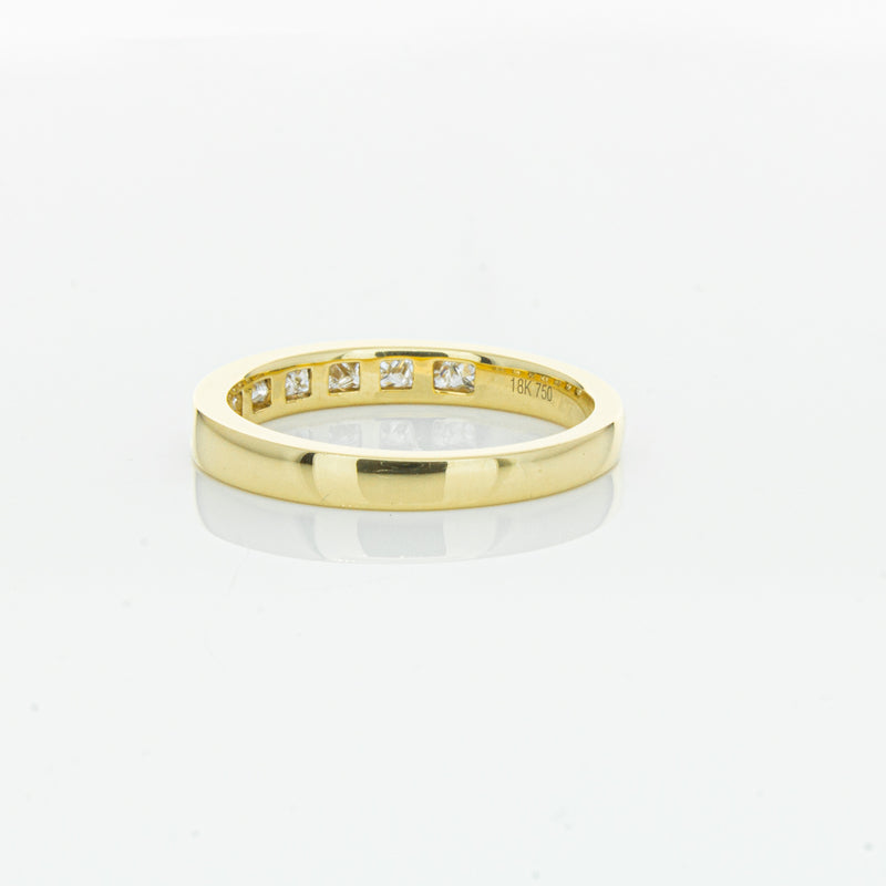 18ct Yellow Gold .50ct Princess Cut Diamond Band-Ring-Walker & Hall