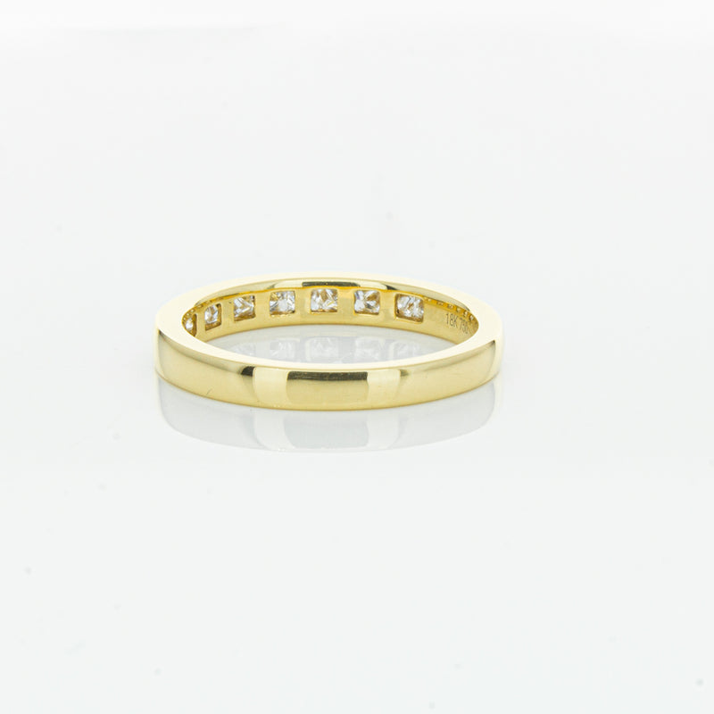 18ct Yellow Gold .50ct Princess Cut Diamond Band-Ring-Walker & Hall