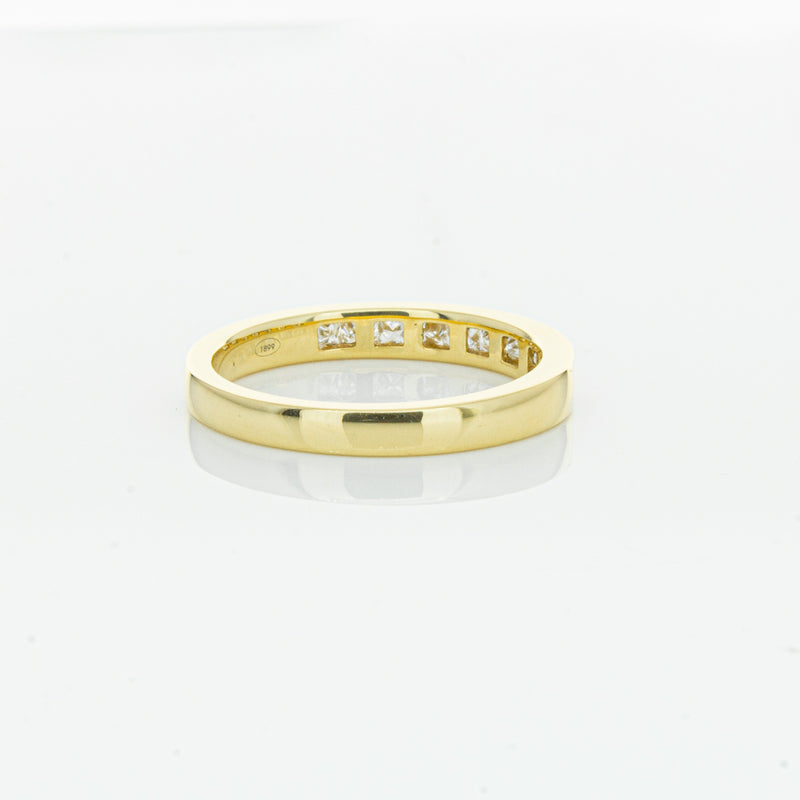 18ct Yellow Gold .50ct Princess Cut Diamond Band-Ring-Walker & Hall