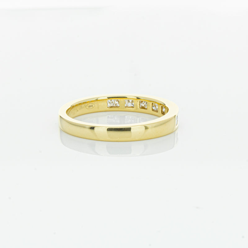 18ct Yellow Gold .50ct Princess Cut Diamond Band-Ring-Walker & Hall
