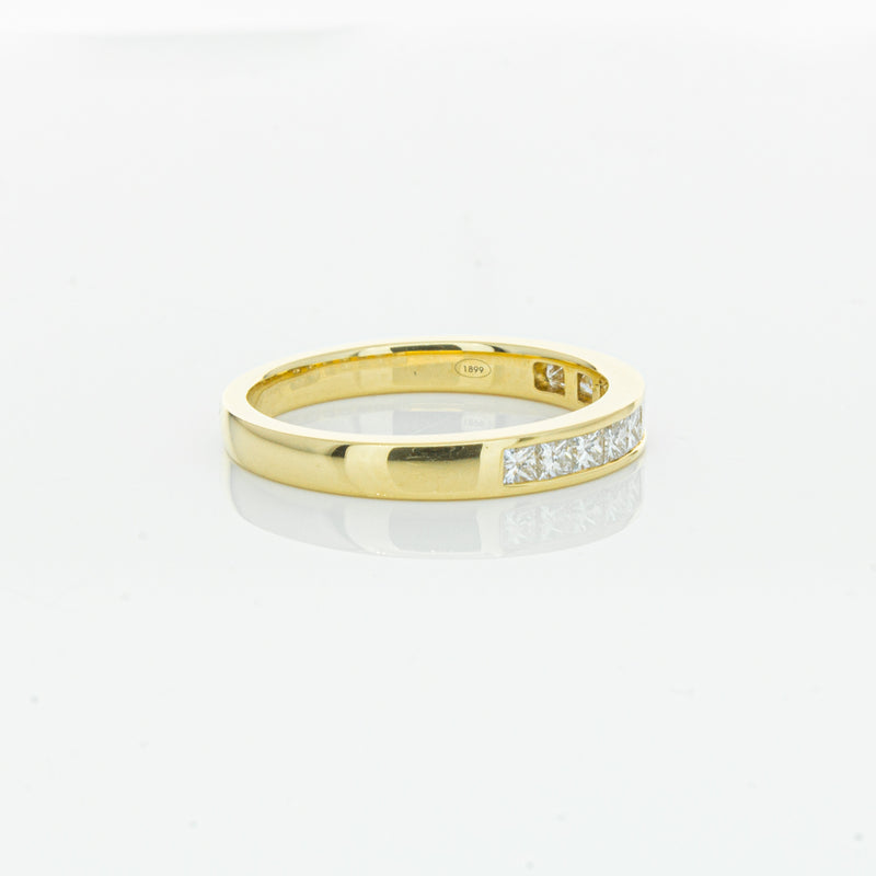 18ct Yellow Gold .50ct Princess Cut Diamond Band-Ring-Walker & Hall