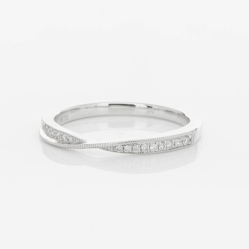 18ct White Gold .09ct Diamond Zenith Band-Ring-Walker & Hall