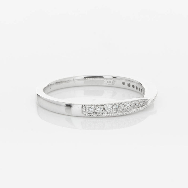 18ct White Gold .09ct Diamond Zenith Band-Ring-Walker & Hall